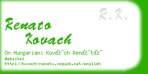 renato kovach business card